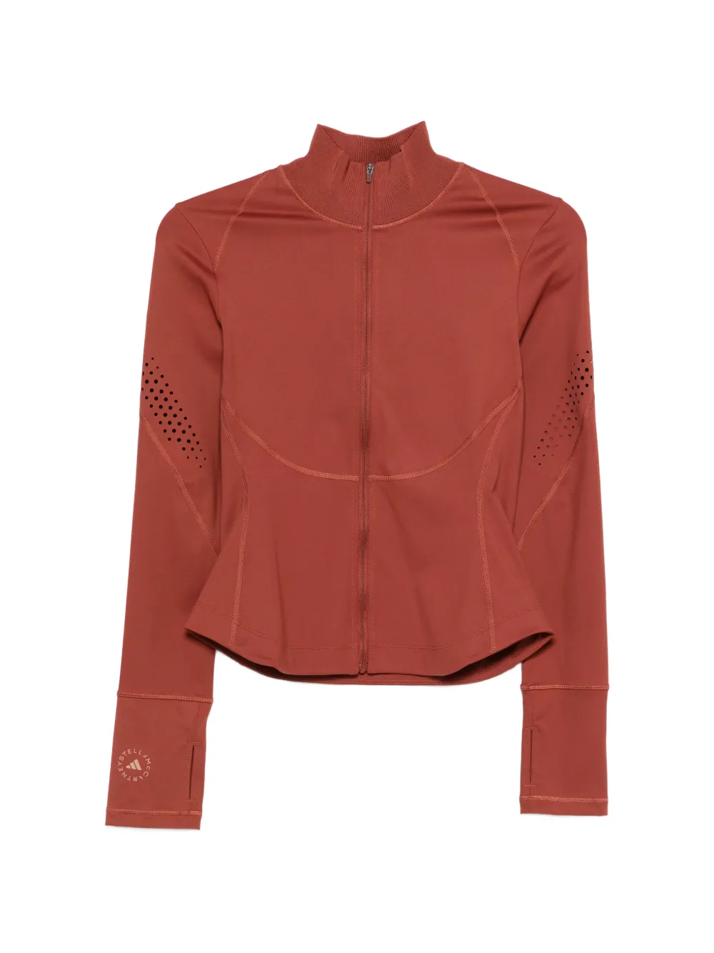adidas by Stella McCartney perforated-detail jacket - Marrone