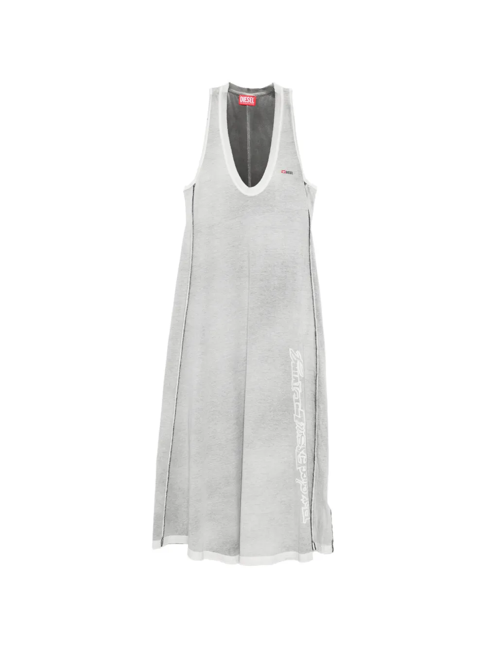 Diesel print A-line midi dress - Grigio