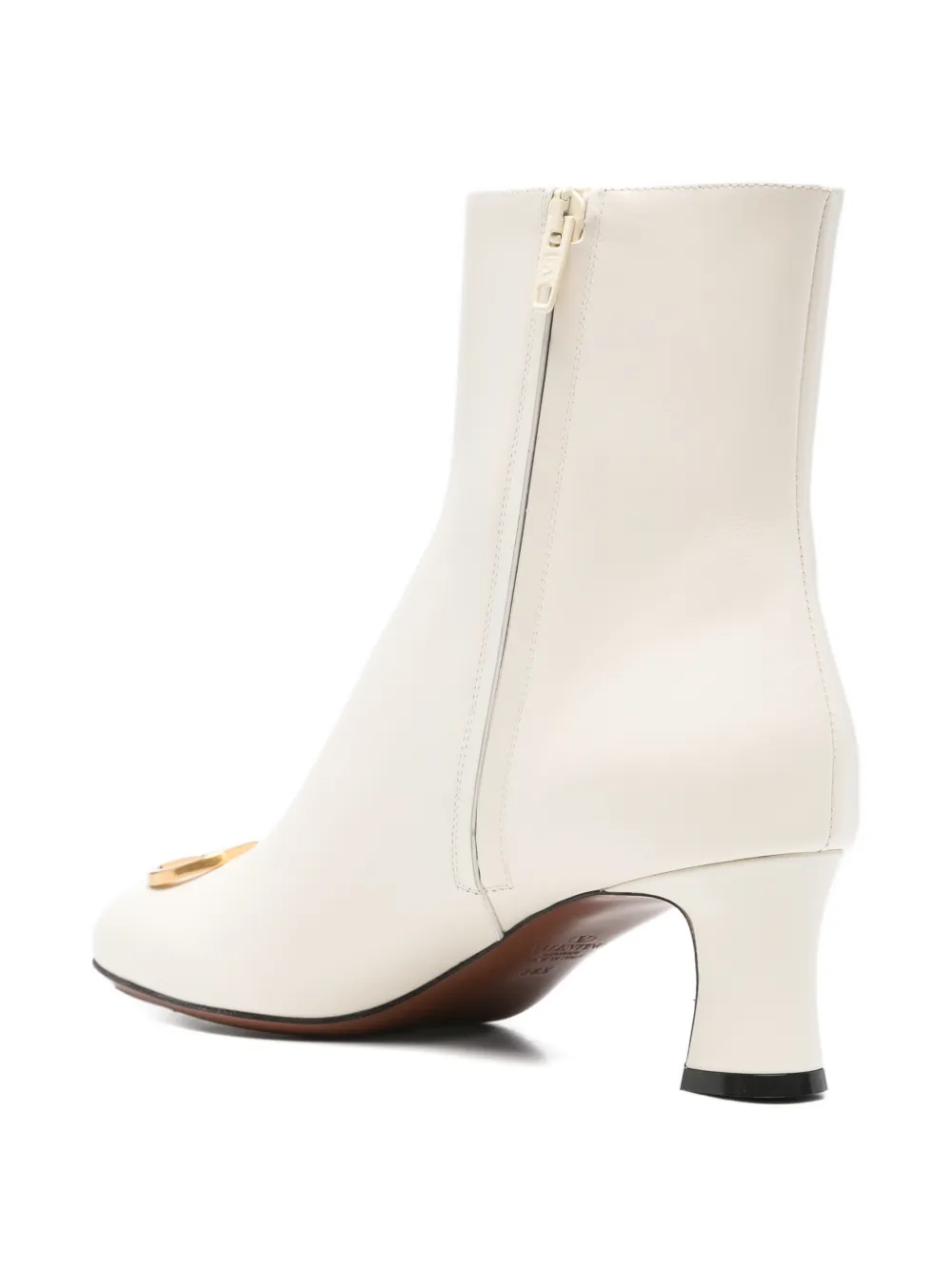 Valentino Garavani logo-plaque boots Beige