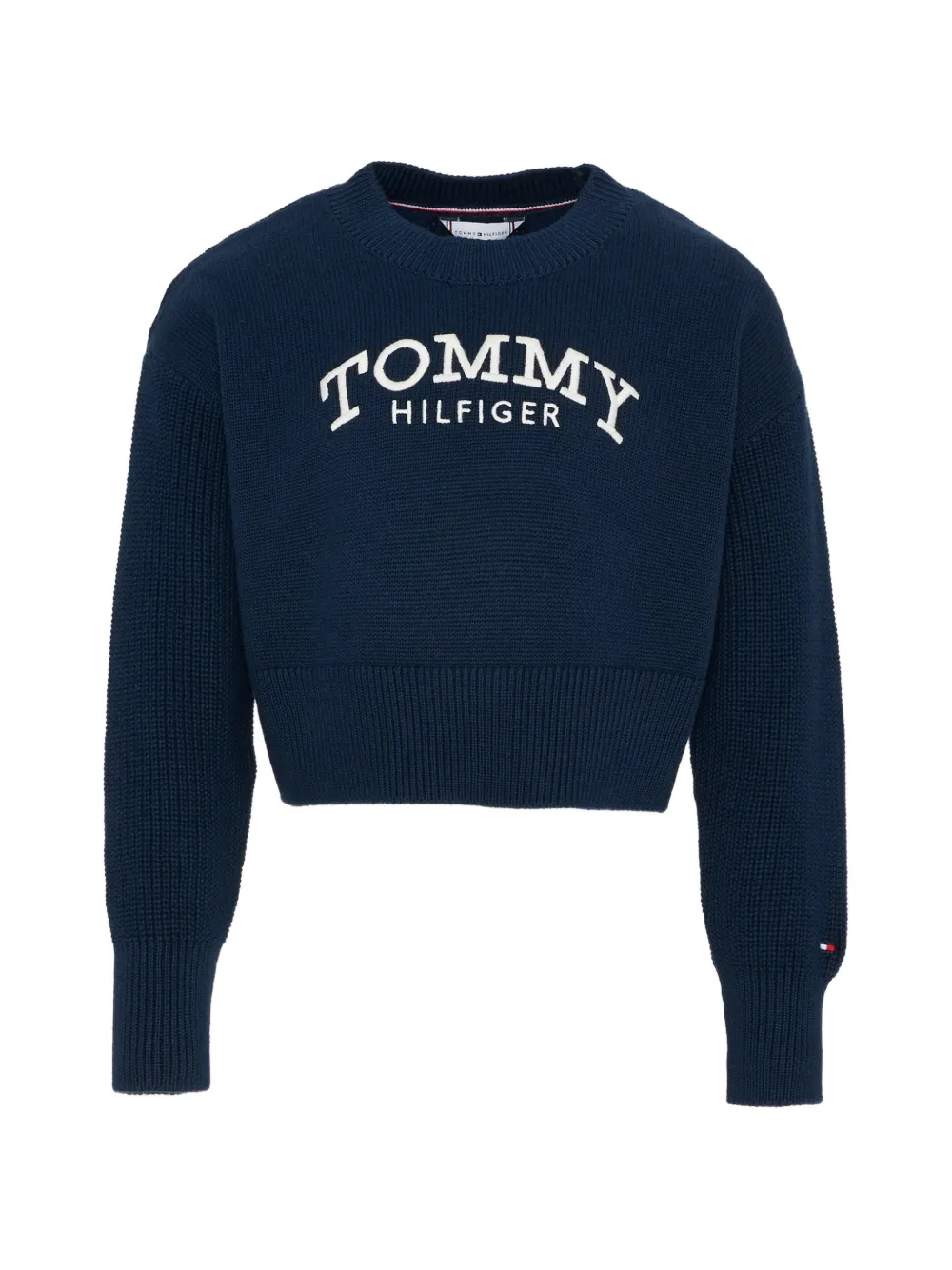 Tommy Hilfiger Junior logo crew-neck sweater - Blu