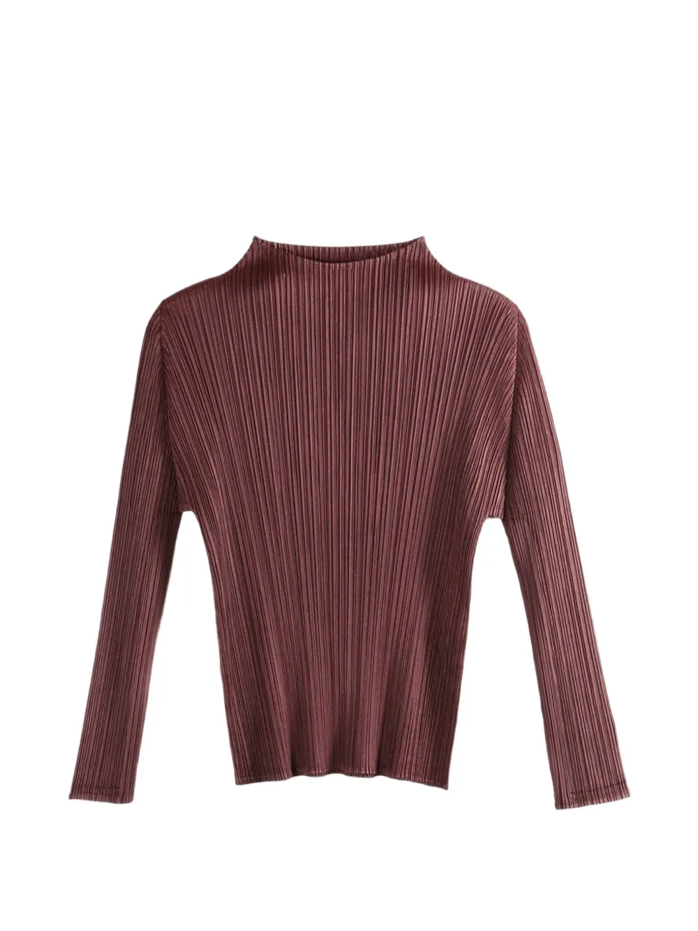 Pleats Please Issey Miyake pleated long-sleeve top - Marrone