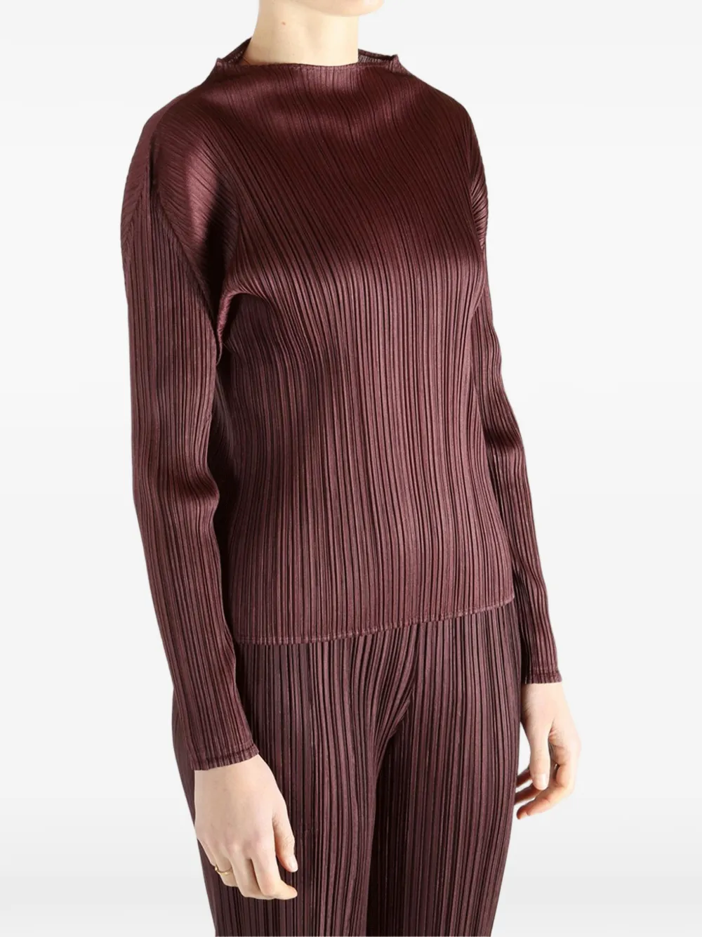  Pleats Please Issey Miyake Pleated Long-sleeve Top - Red 