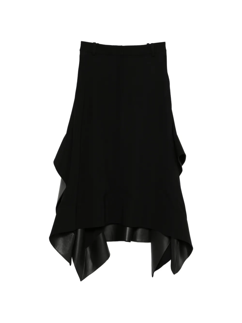 LOEWE belt-loops leather-details midi skirt - Nero