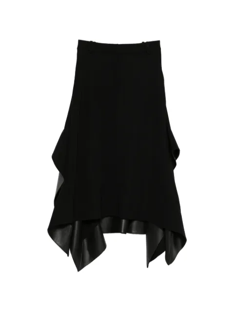 LOEWE belt-loops leather-details midi skirt