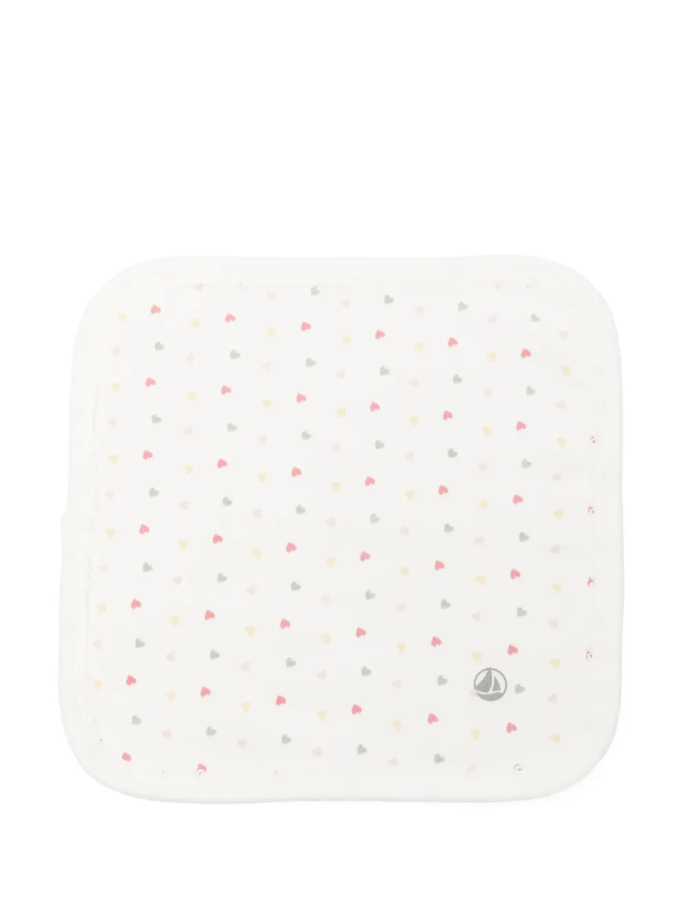 Petit Bateau heart-print bib - Bianco