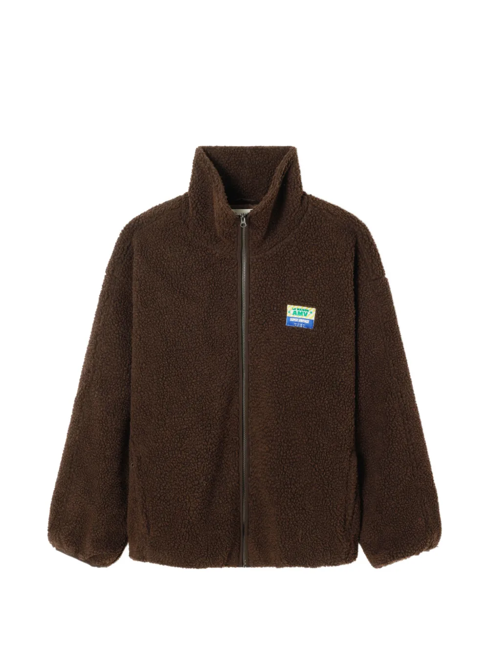 American Vintage Hoktown logo-patch long-sleeve jacket - Braun