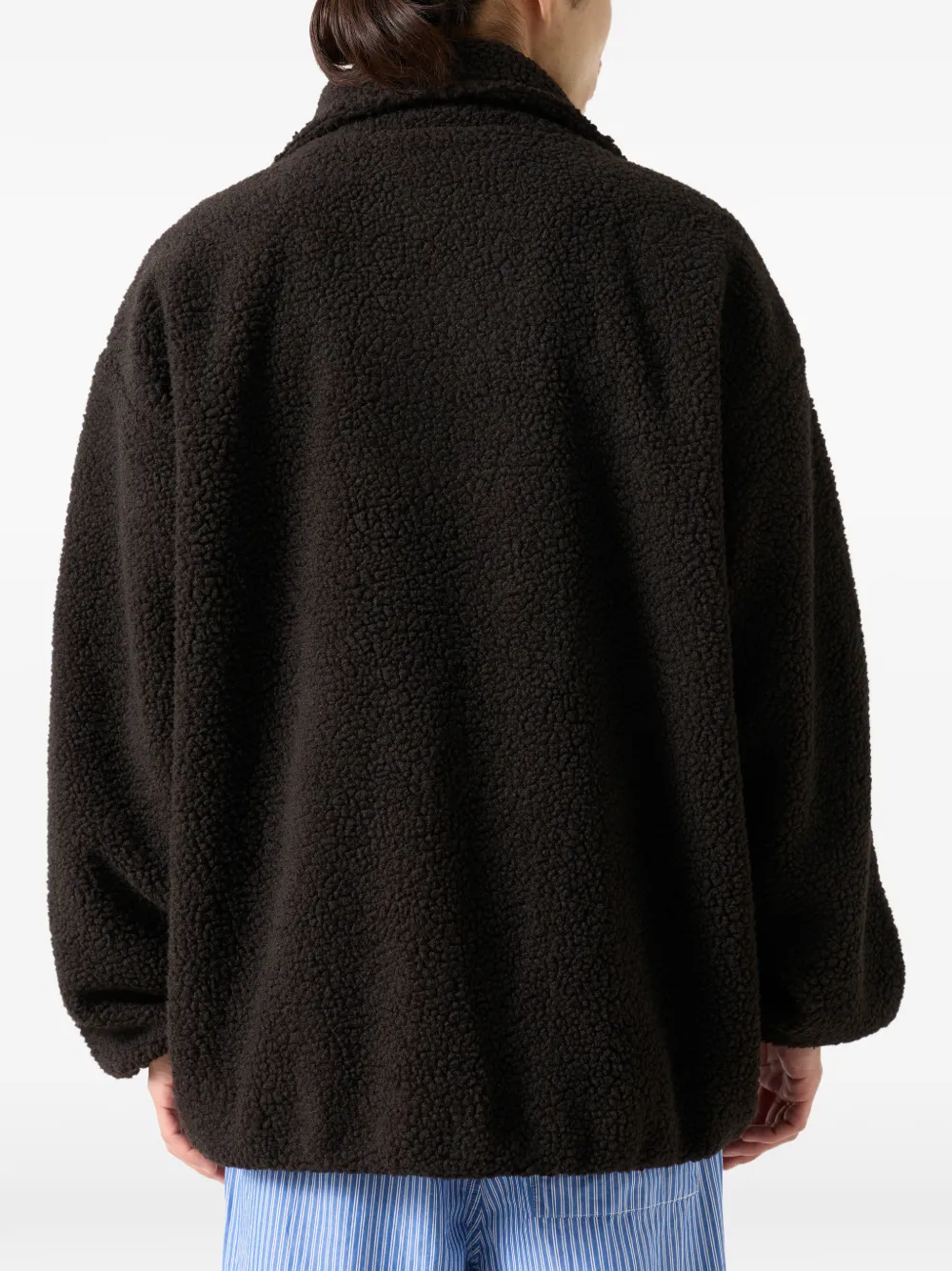 American Vintage Hoktown jack met logopatch en lange mouwen Bruin
