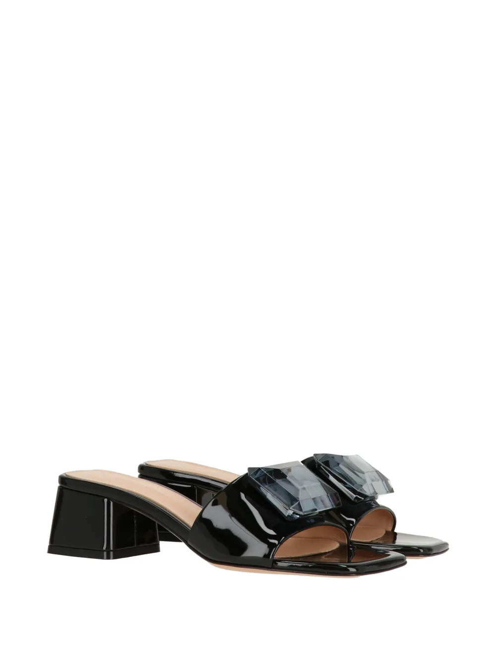 Gianvito Rossi stone-embellishment sandals Zwart