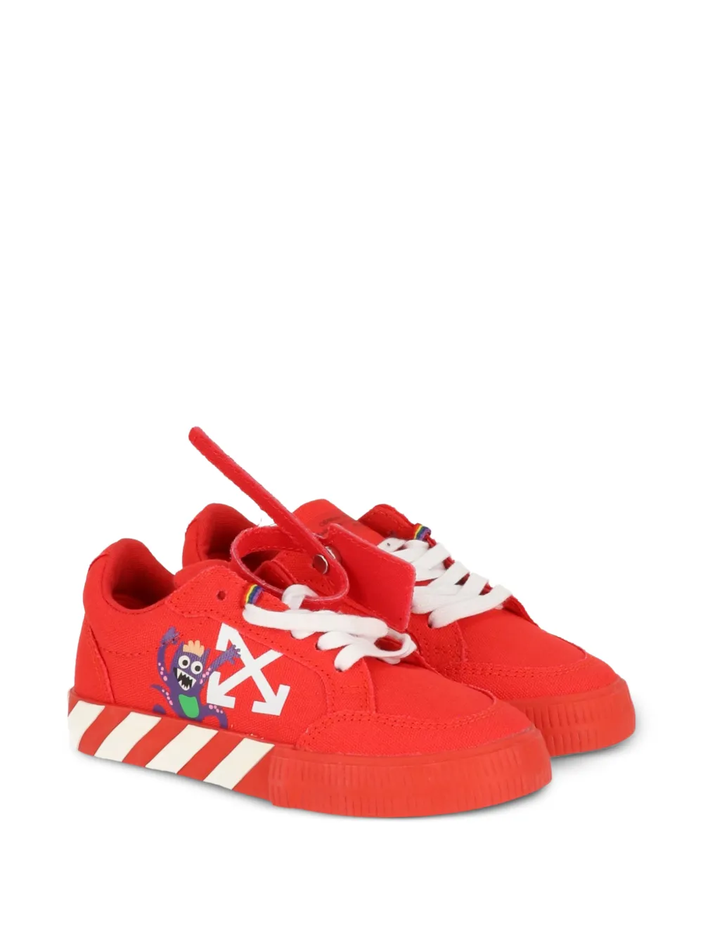 Off-White Kids monster-graphic sneakers - Rosso