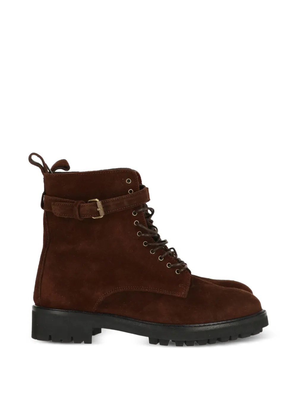 Belstaff buckle-detail lace-up boot - Marrone