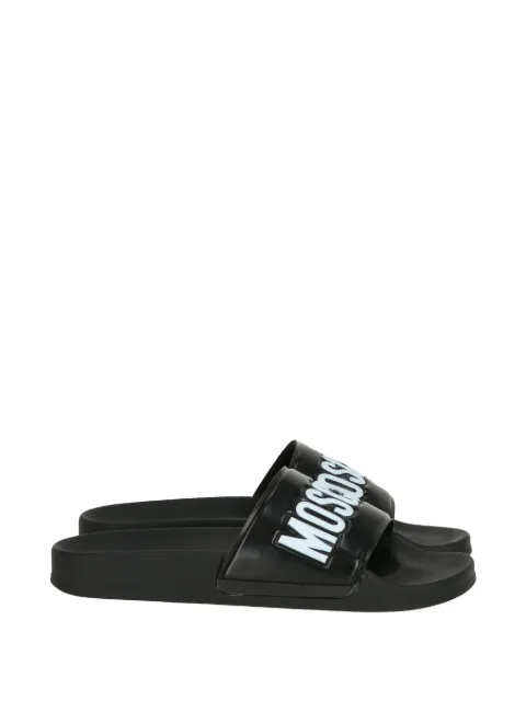 Moschino logo-lettering slides