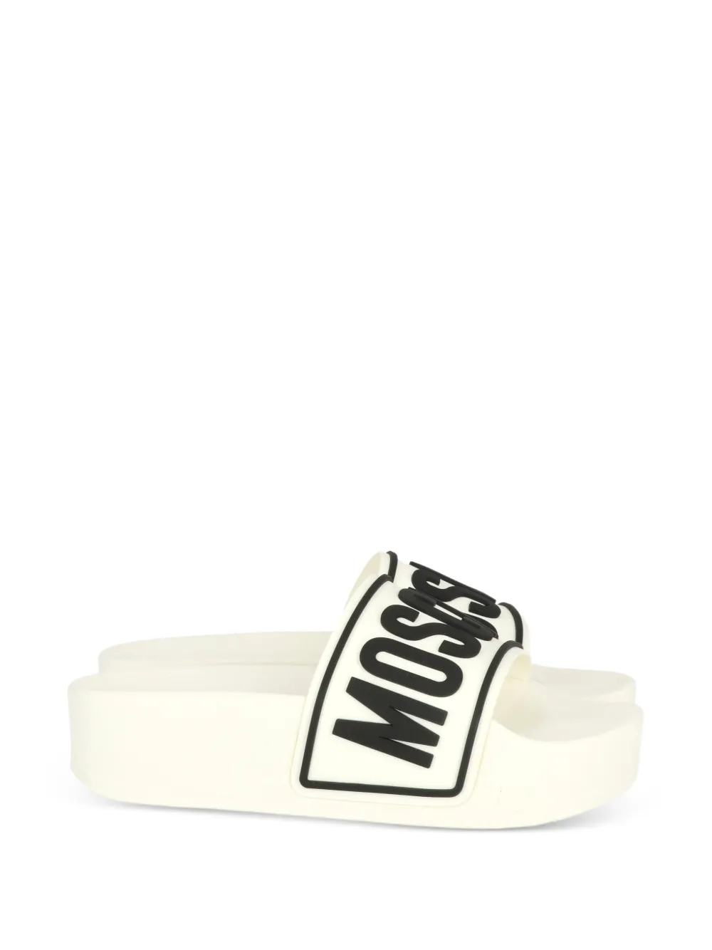 Moschino logo slide sandal - Toni neutri
