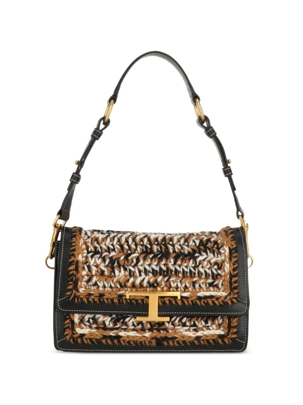 Tod's logo-plaque shoulder bag - Marrone