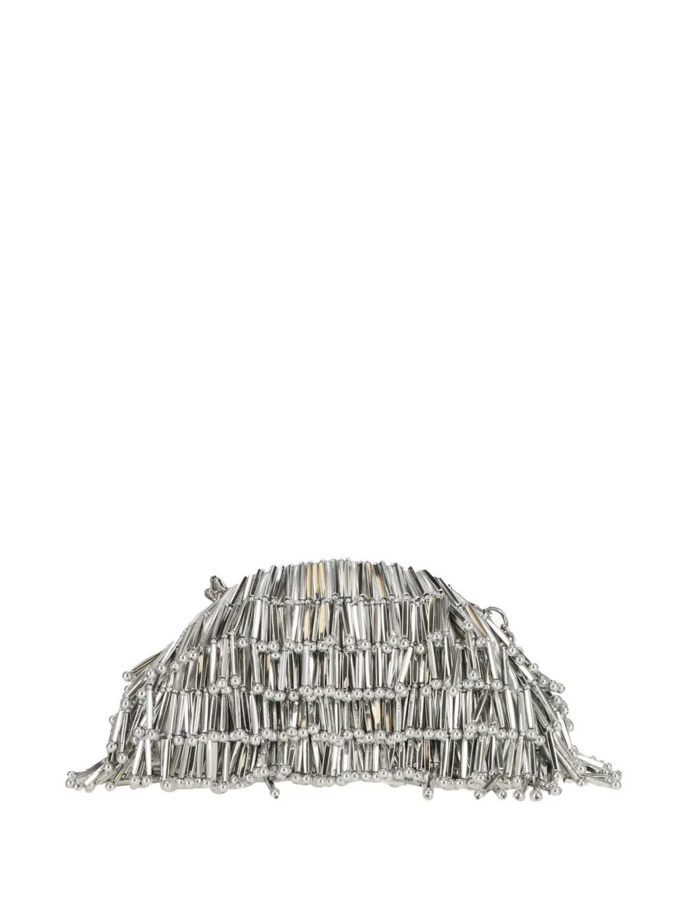 Cult Gaia nano Jaala beaded clutch bag - Argento