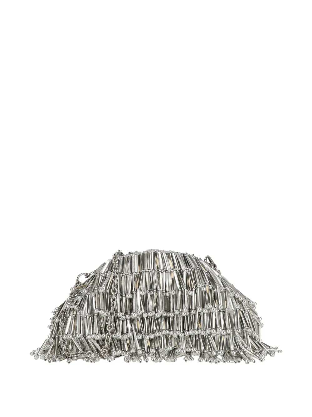 Cult Gaia nano Jaala beaded clutch bag - Argento