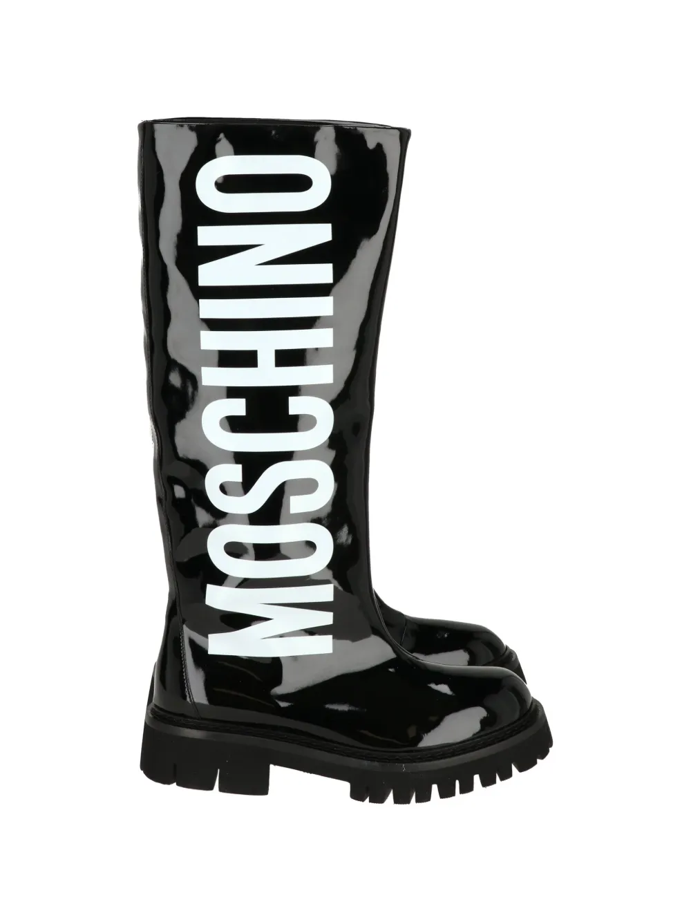 Moschino logo-lettering rain boots Zwart