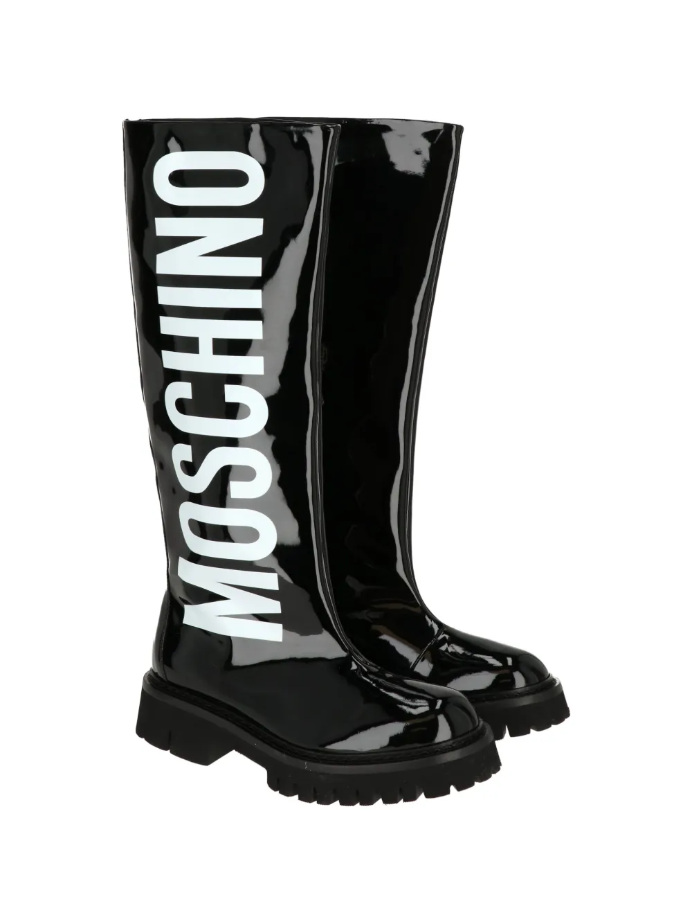 Moschino logo-lettering rain boots Zwart
