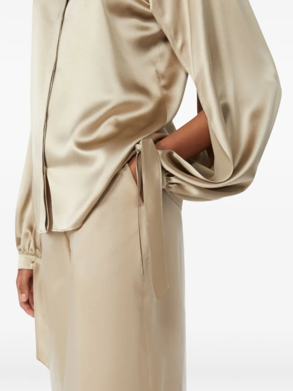 Max Mara Alare blouse met lange mouwen Beige