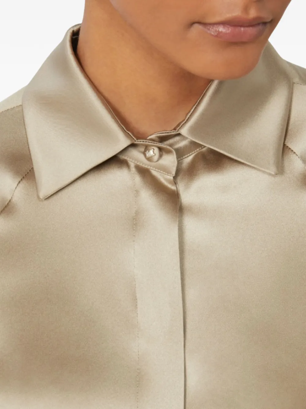 Max Mara Alare blouse met lange mouwen Beige