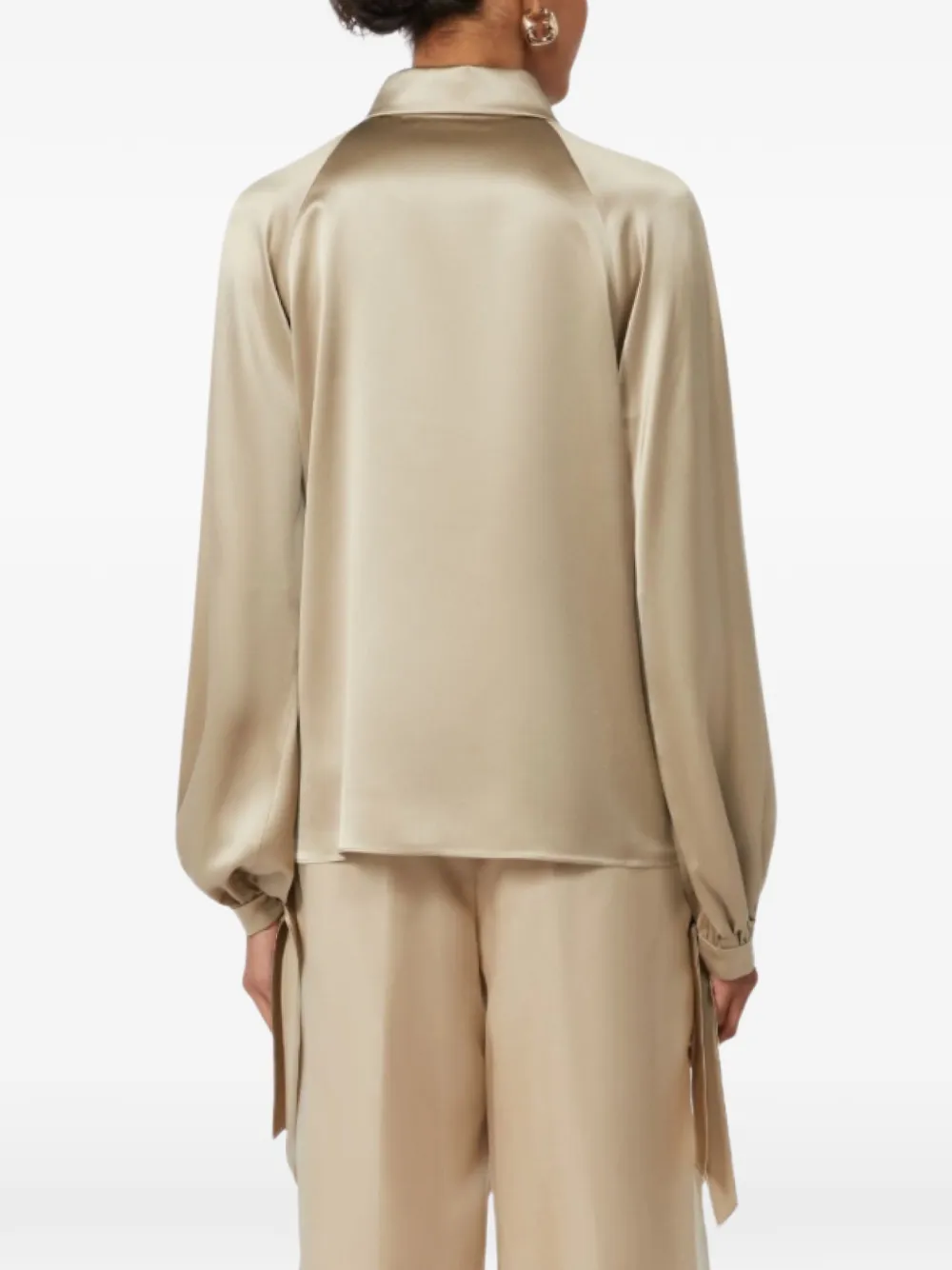 Max Mara Alare blouse met lange mouwen Beige