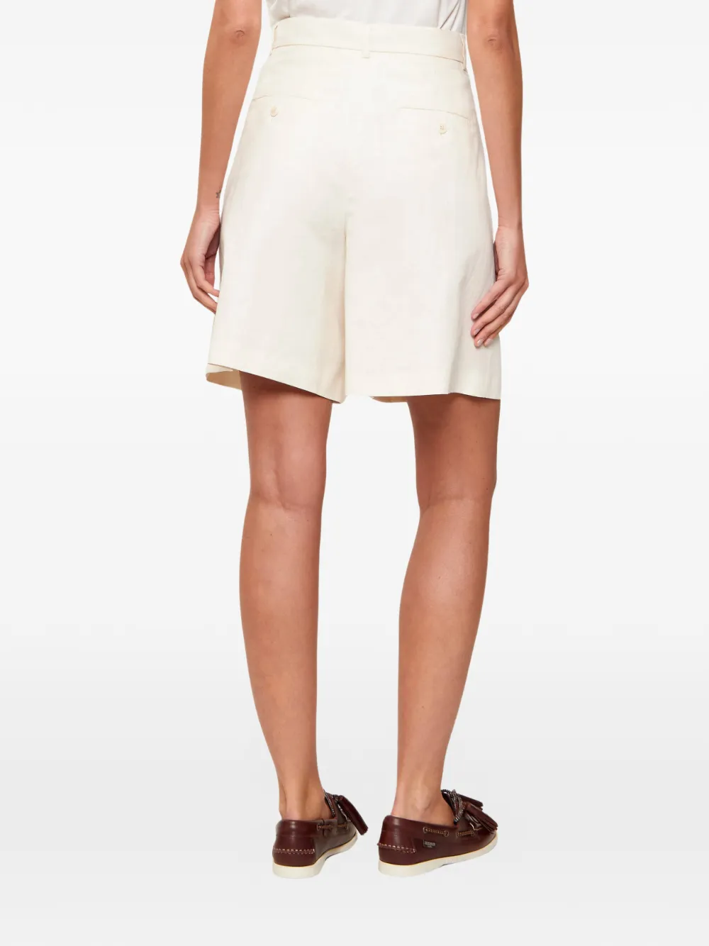  Weekend Max Mara Pleated Tailored Shorts - Neutrals 