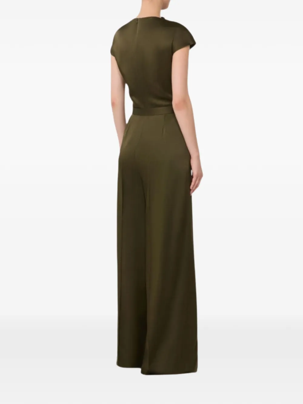  Max Mara Cut-out Belted Jumpsuit - Green 