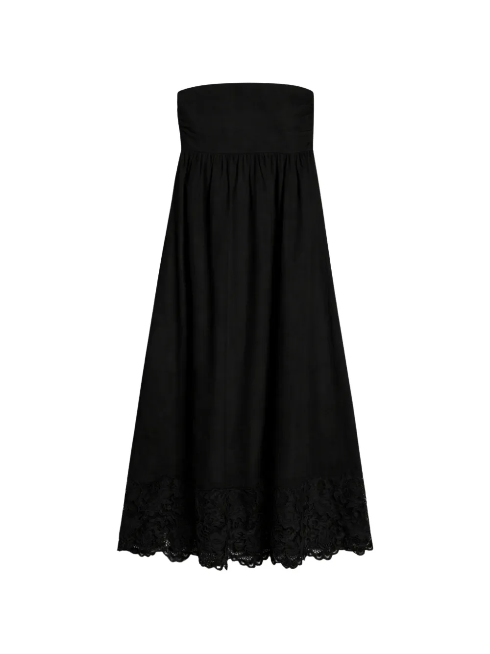 Max Mara strapless lace-detail maxi dress - Nero