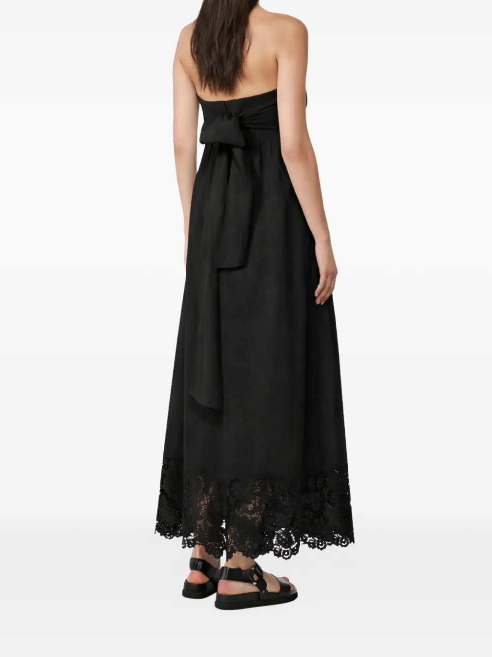 Strapless Lace-Detail Maxi Dress