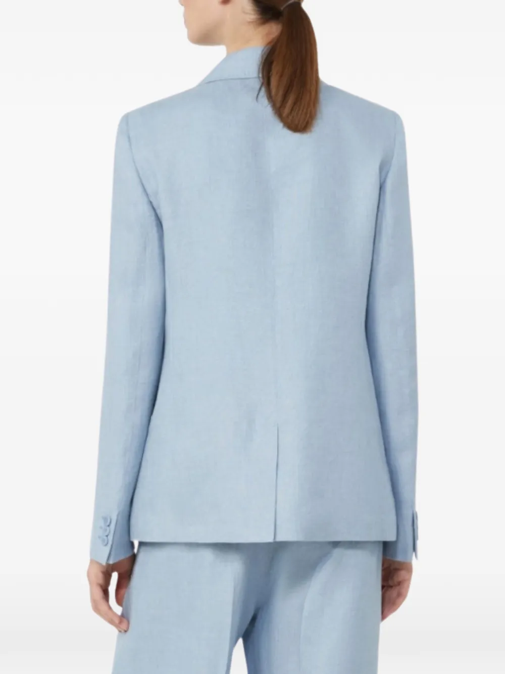  Weekend Max Mara Single-breasted Linen Blazer - Blue 