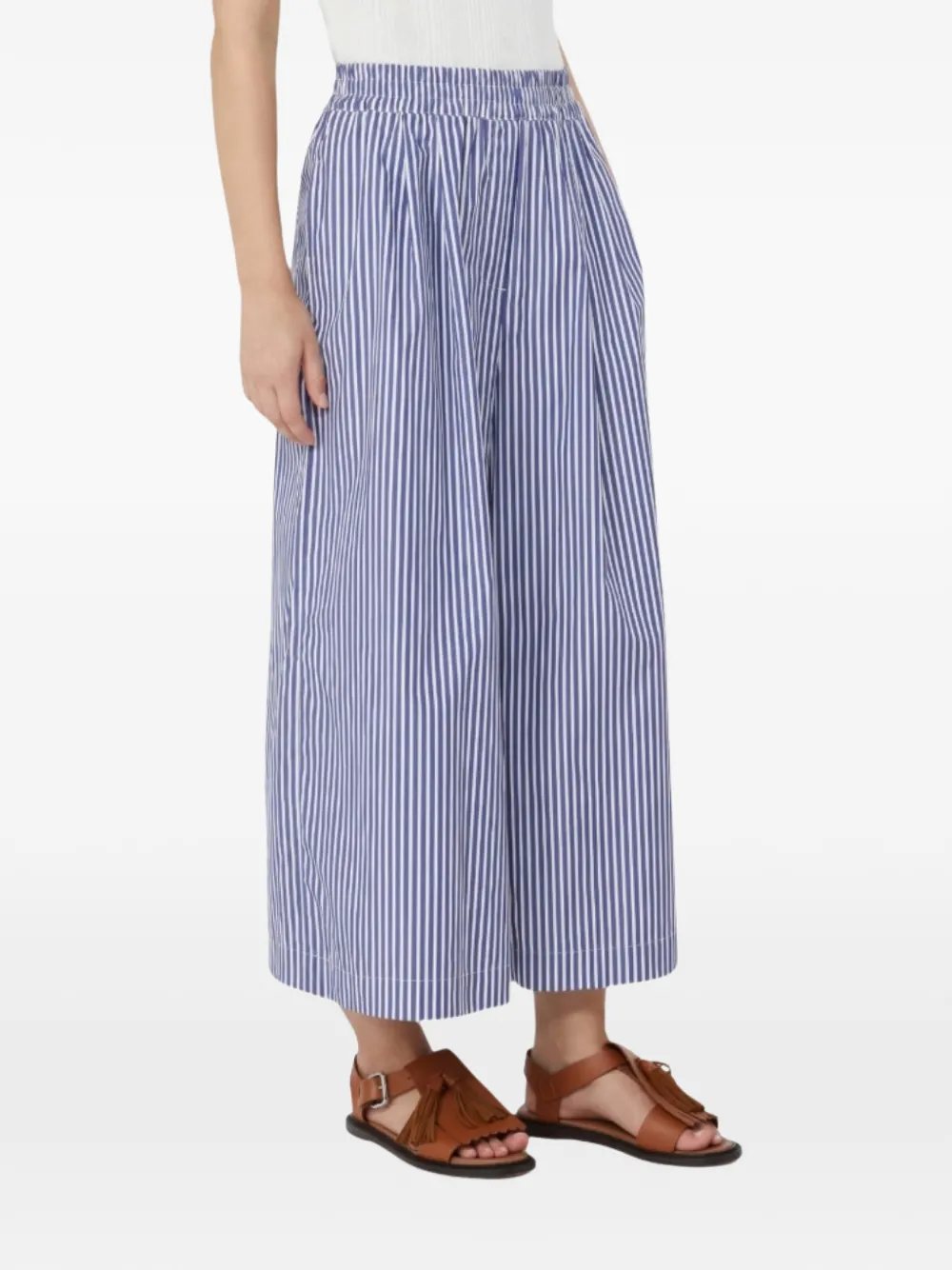  Weekend Max Mara Cropped Striped Trousers - Blue 