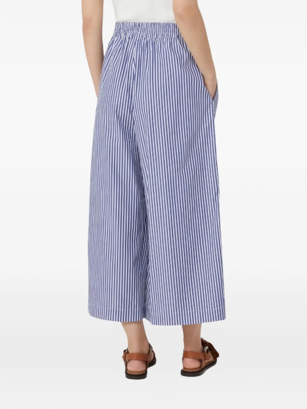  Weekend Max Mara Cropped Striped Trousers - Blue 