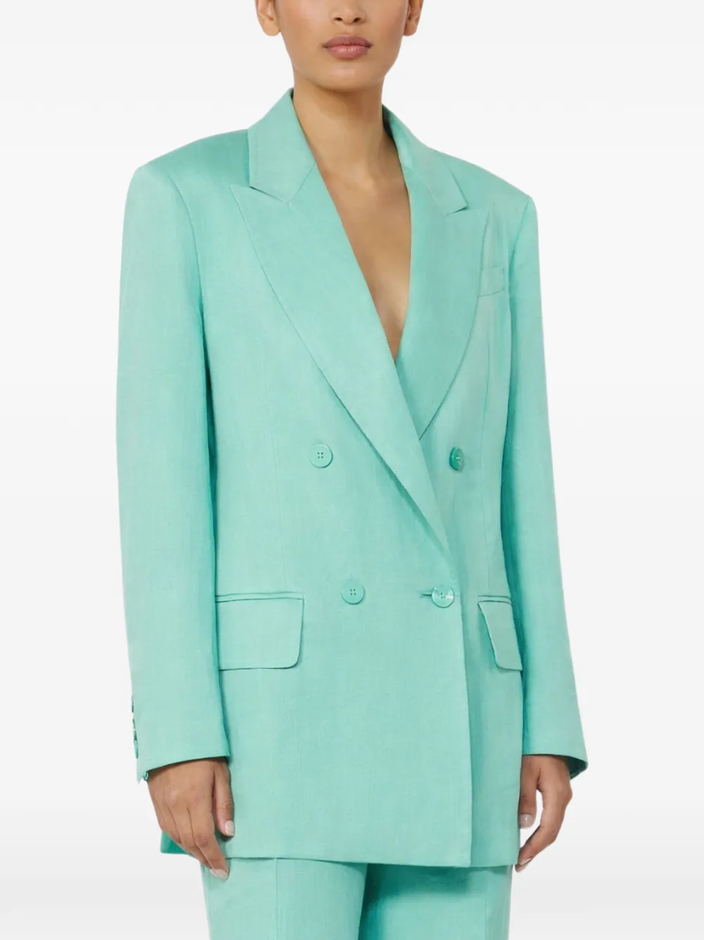 Max Mara Olimpia blazer met dubbele rij knopen Groen