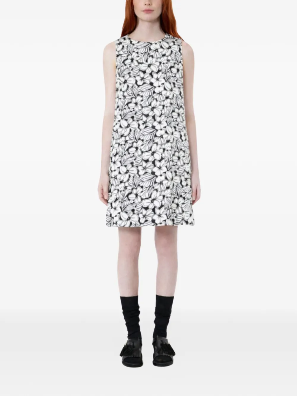  Weekend Max Mara Floral Midi Dress - Black 
