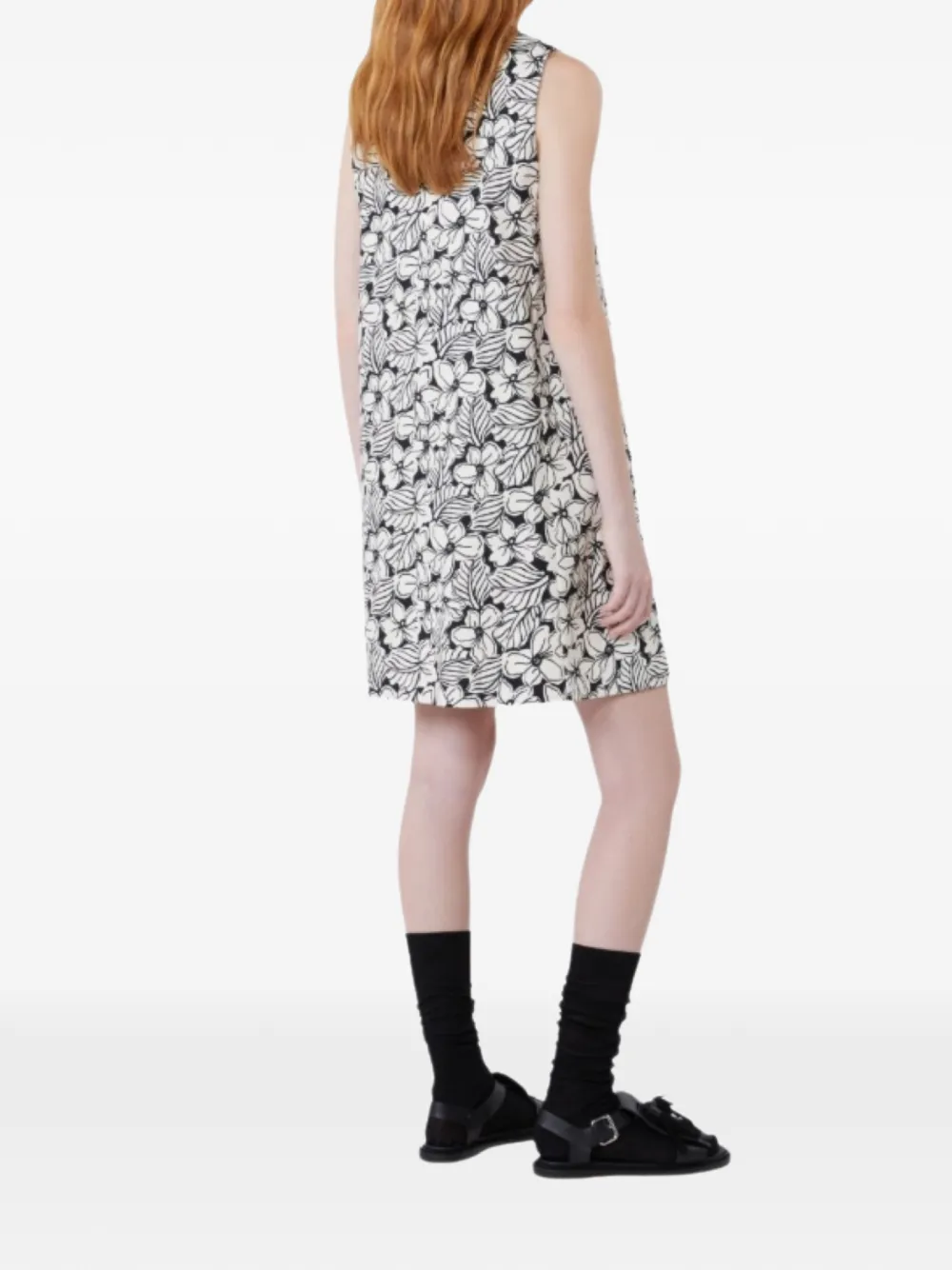  Weekend Max Mara Floral Midi Dress - Black 