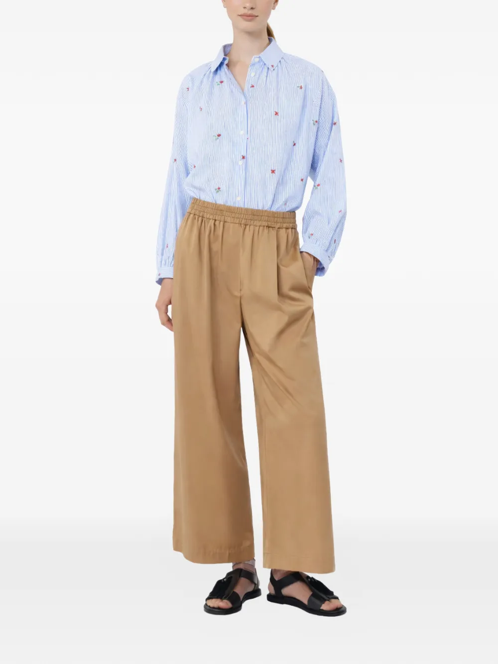  Weekend Max Mara Striped Floral Shirt - Blue 