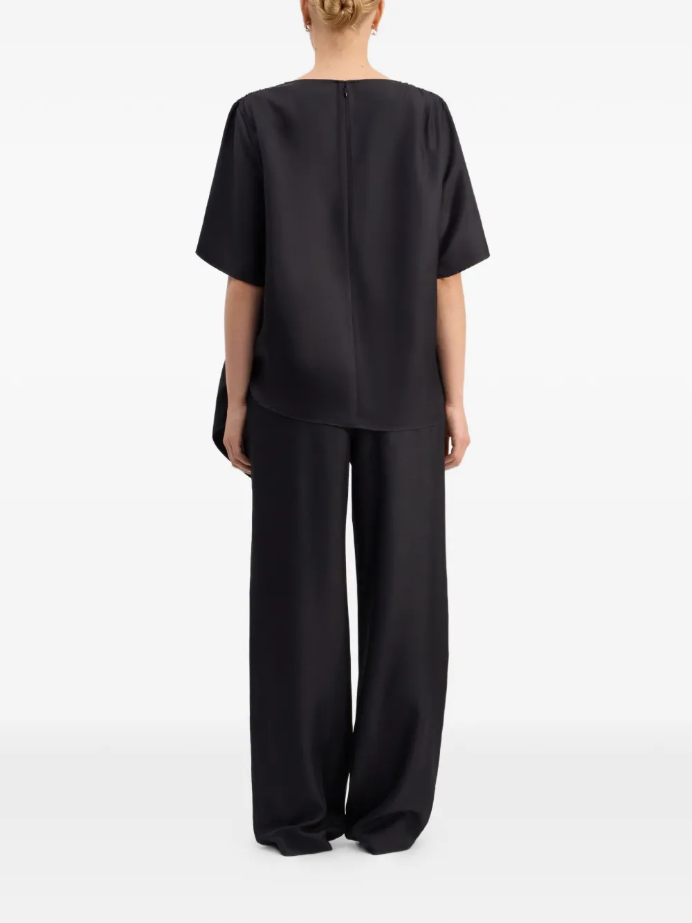 LouLou de Saison Mano asymmetrische geknoopte top Zwart