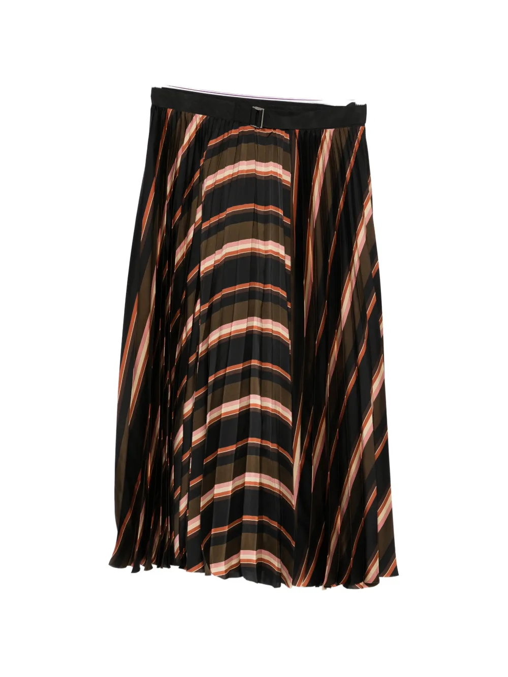 sacai striped-pattern midi skirt - Verde