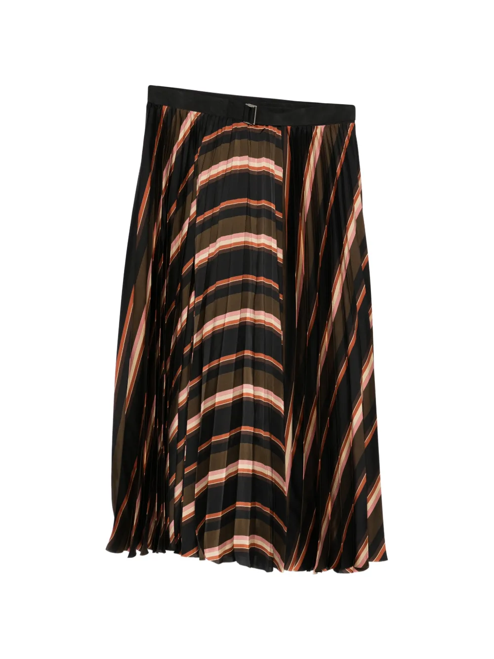 sacai striped-pattern midi skirt - Verde