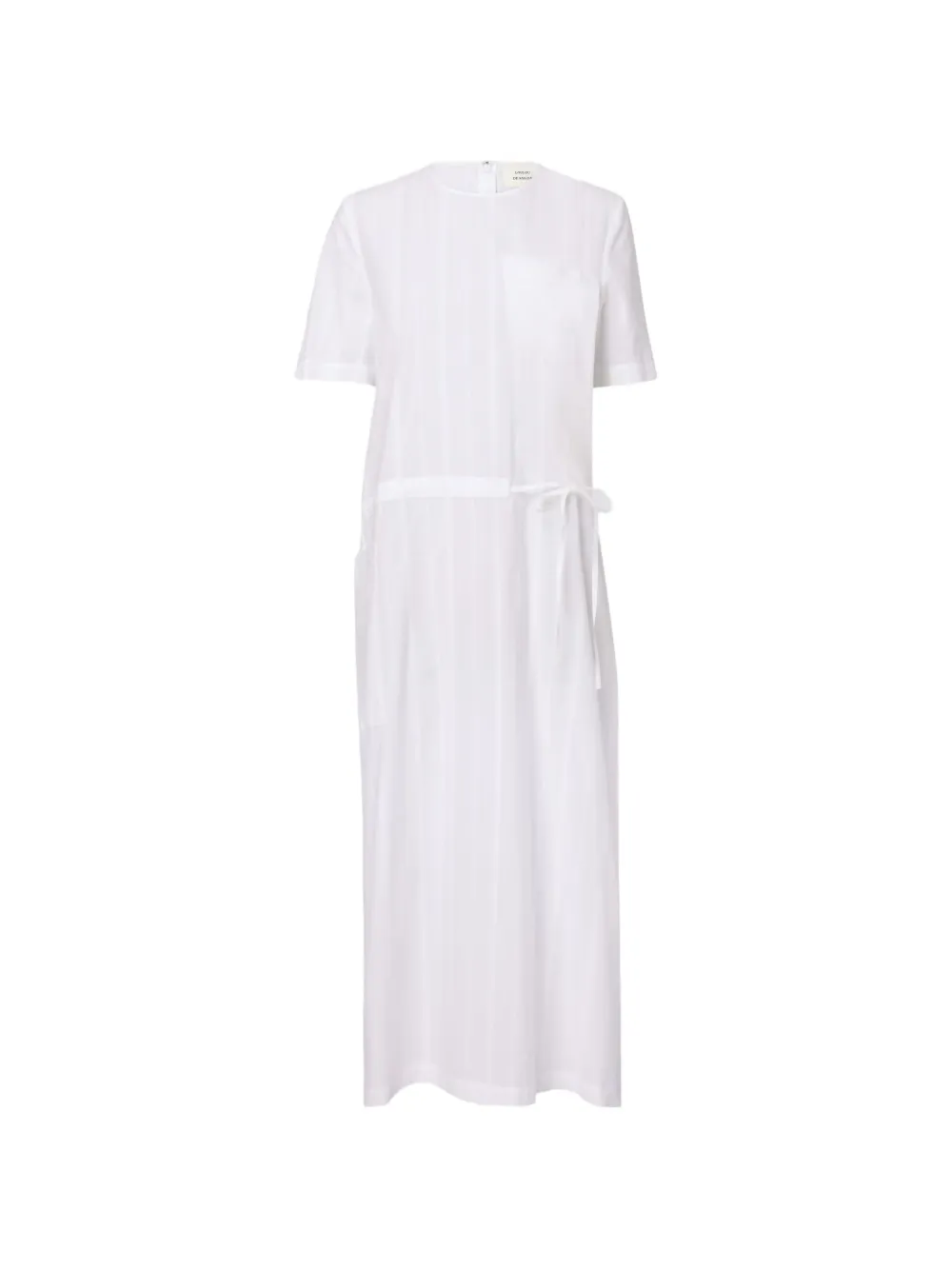LouLou de Saison Renata stripped cinched-waist midi dress - White
