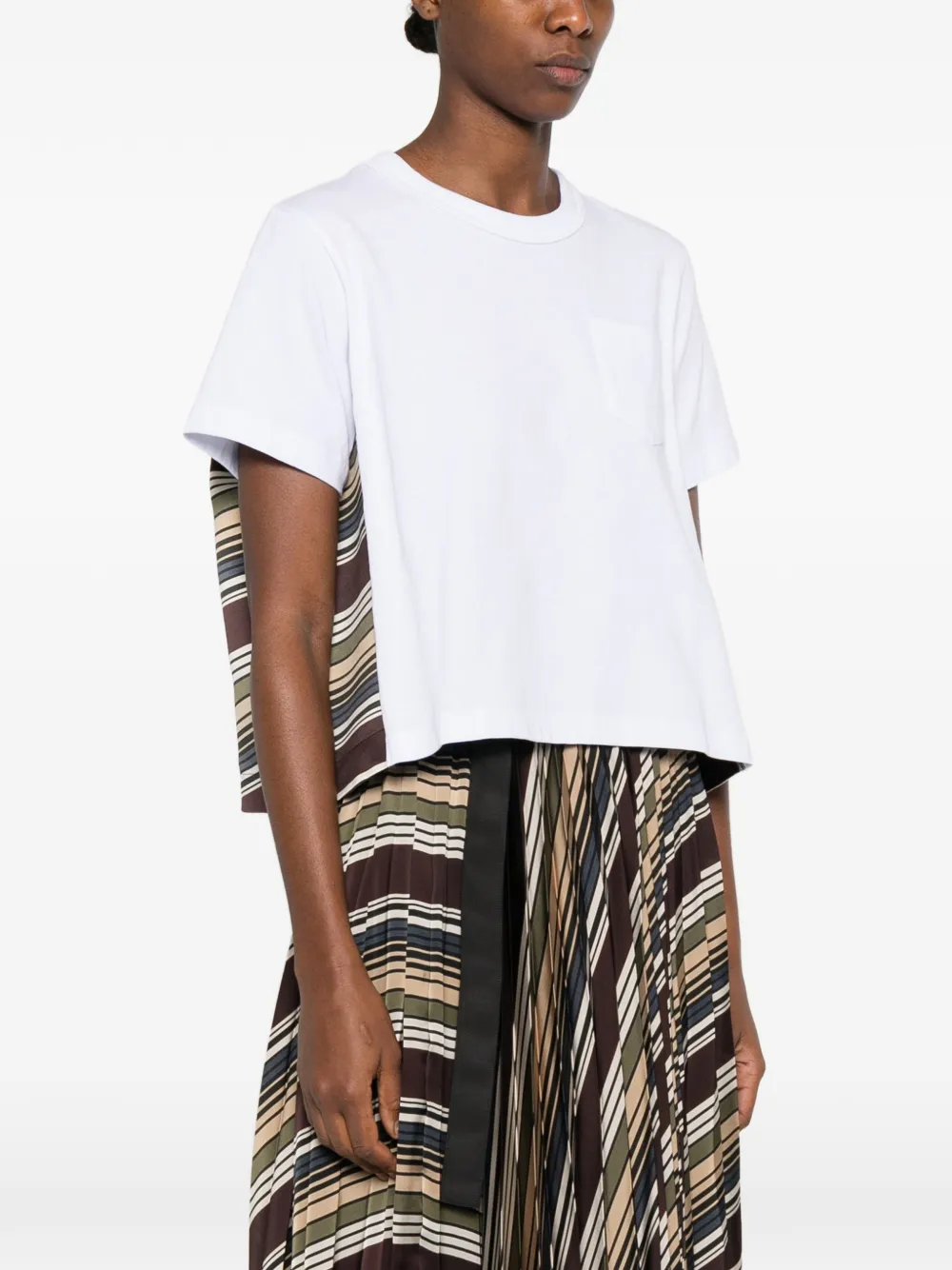 sacai Gestreept T-shirt Wit