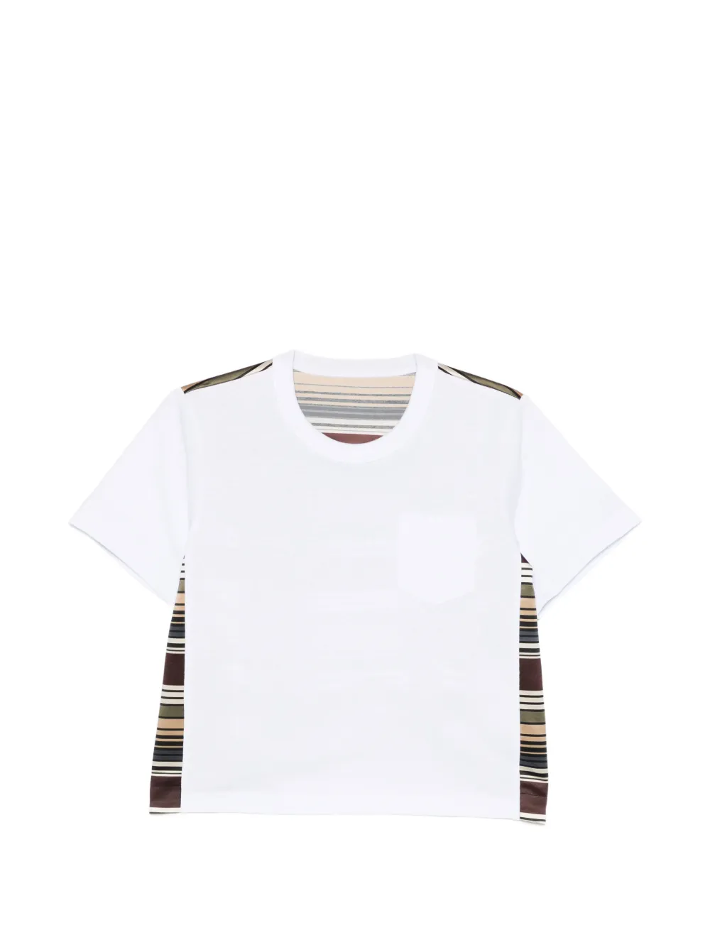 sacai striped T-shirt - Bianco