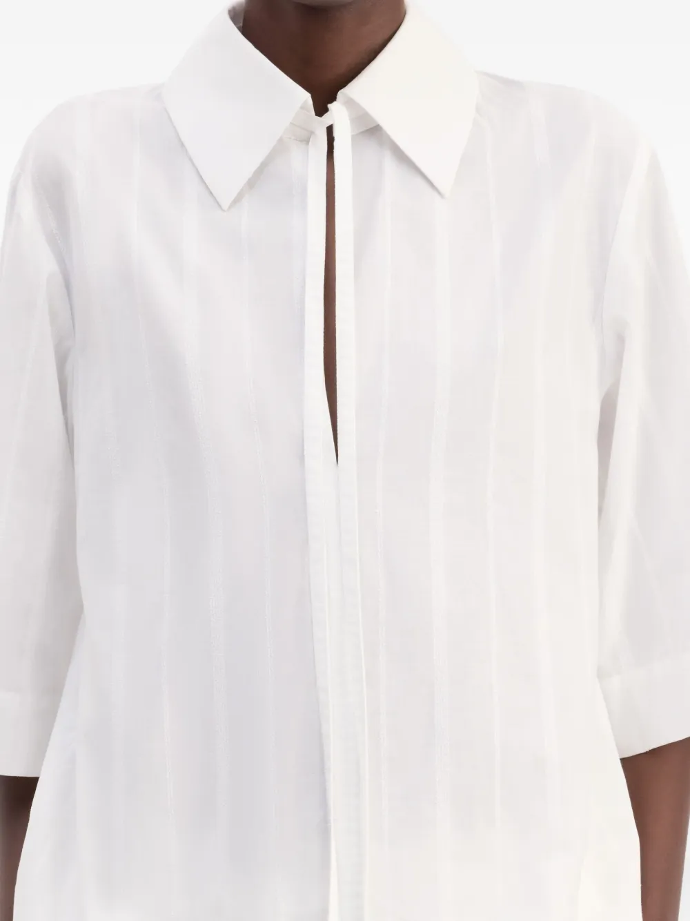 LouLou de Saison Sofi gestreepte blouse met trekkoord Wit