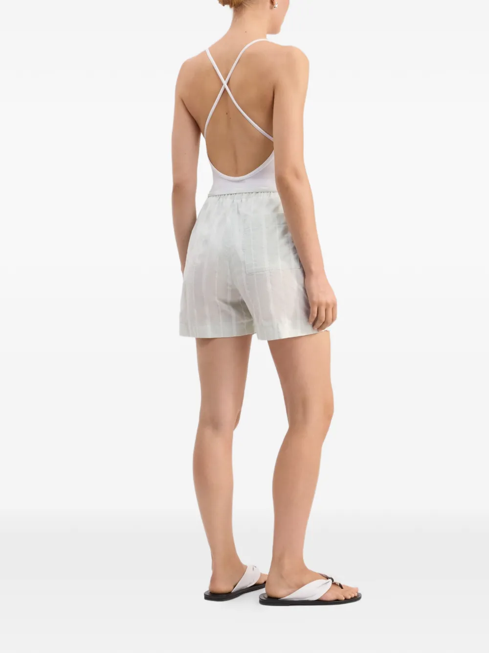 LouLou de Saison Tito gestreepte shorts met trekkoord Beige