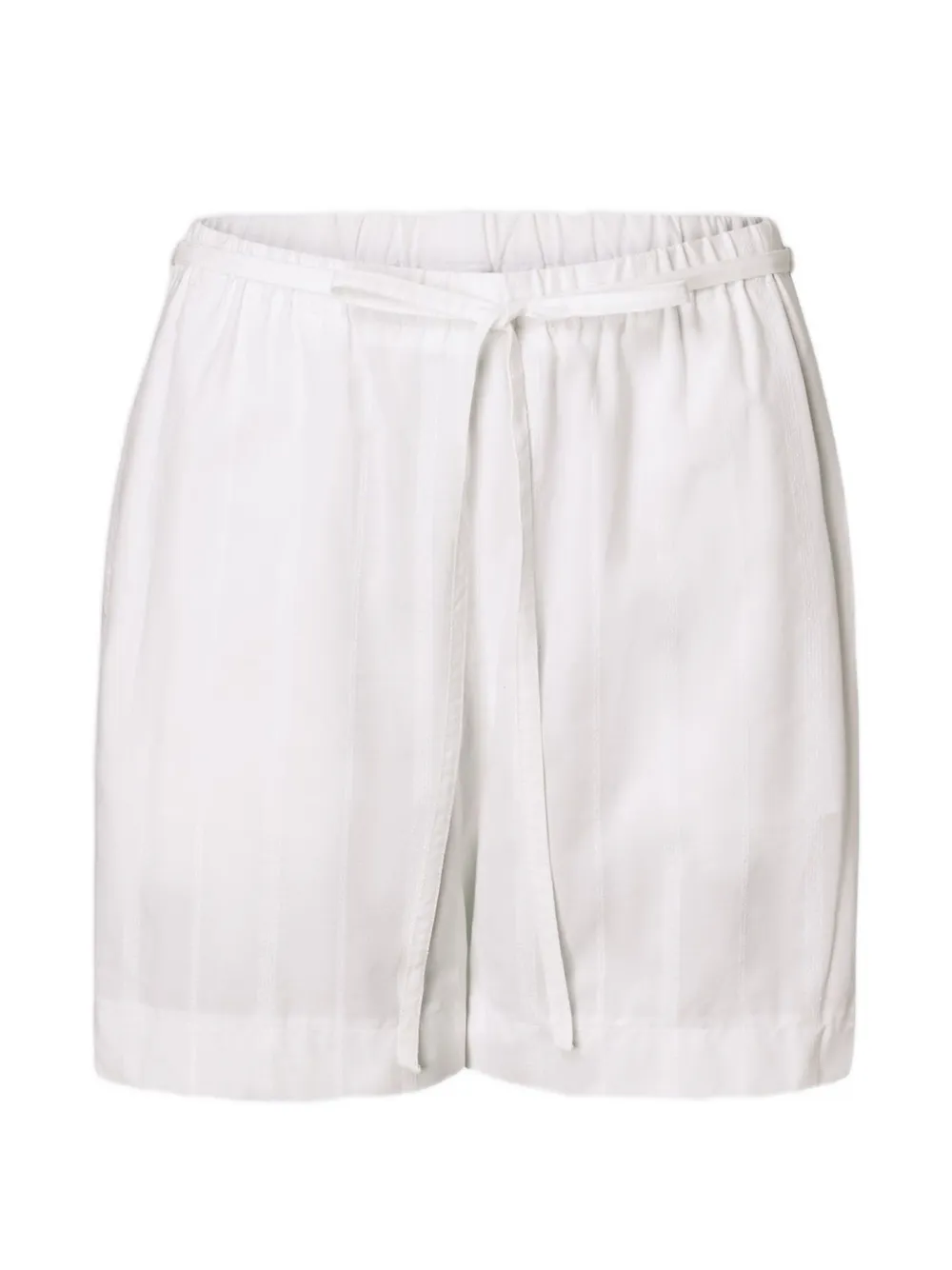 LouLou de Saison Gestreifte Tito Bouclé-Shorts - Weiß