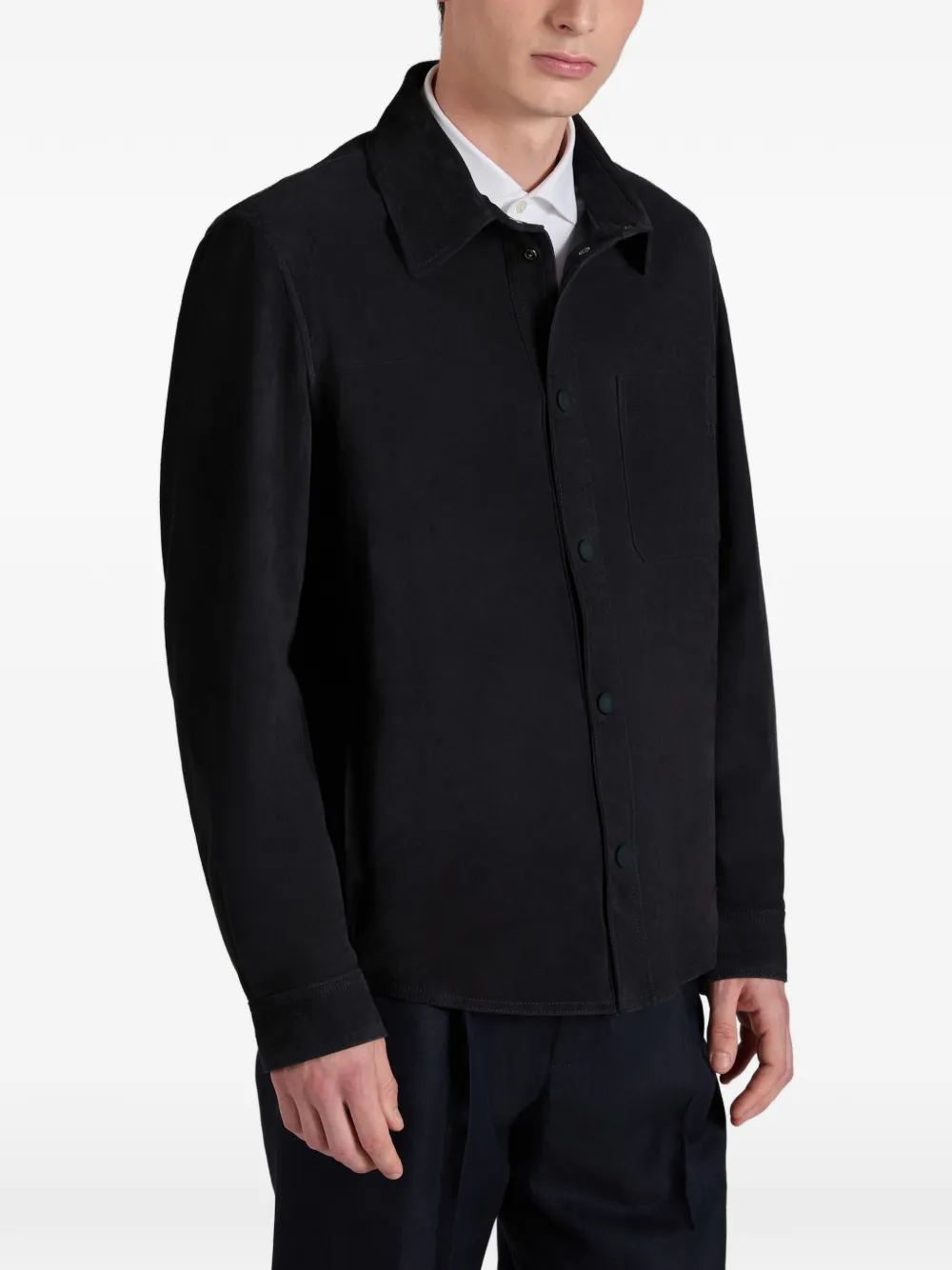 slowear Suède shirtjack Zwart