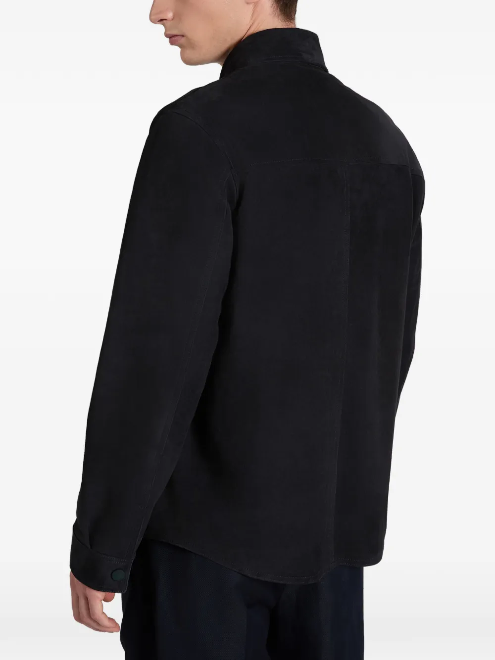 slowear Suède shirtjack Zwart
