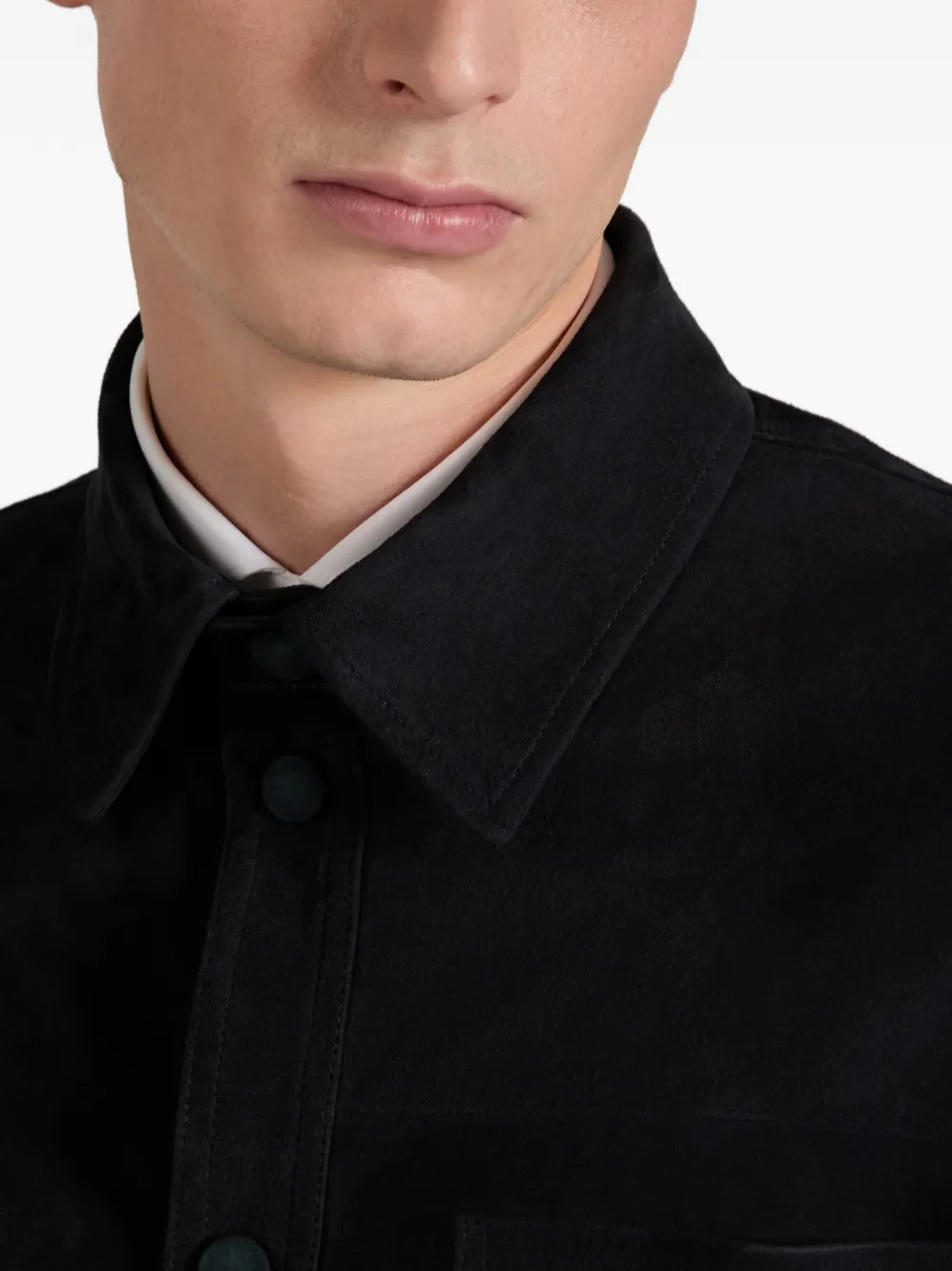slowear Suède shirtjack Zwart