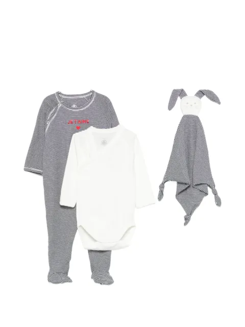 Petit Bateau striped babygrow set (set of three)