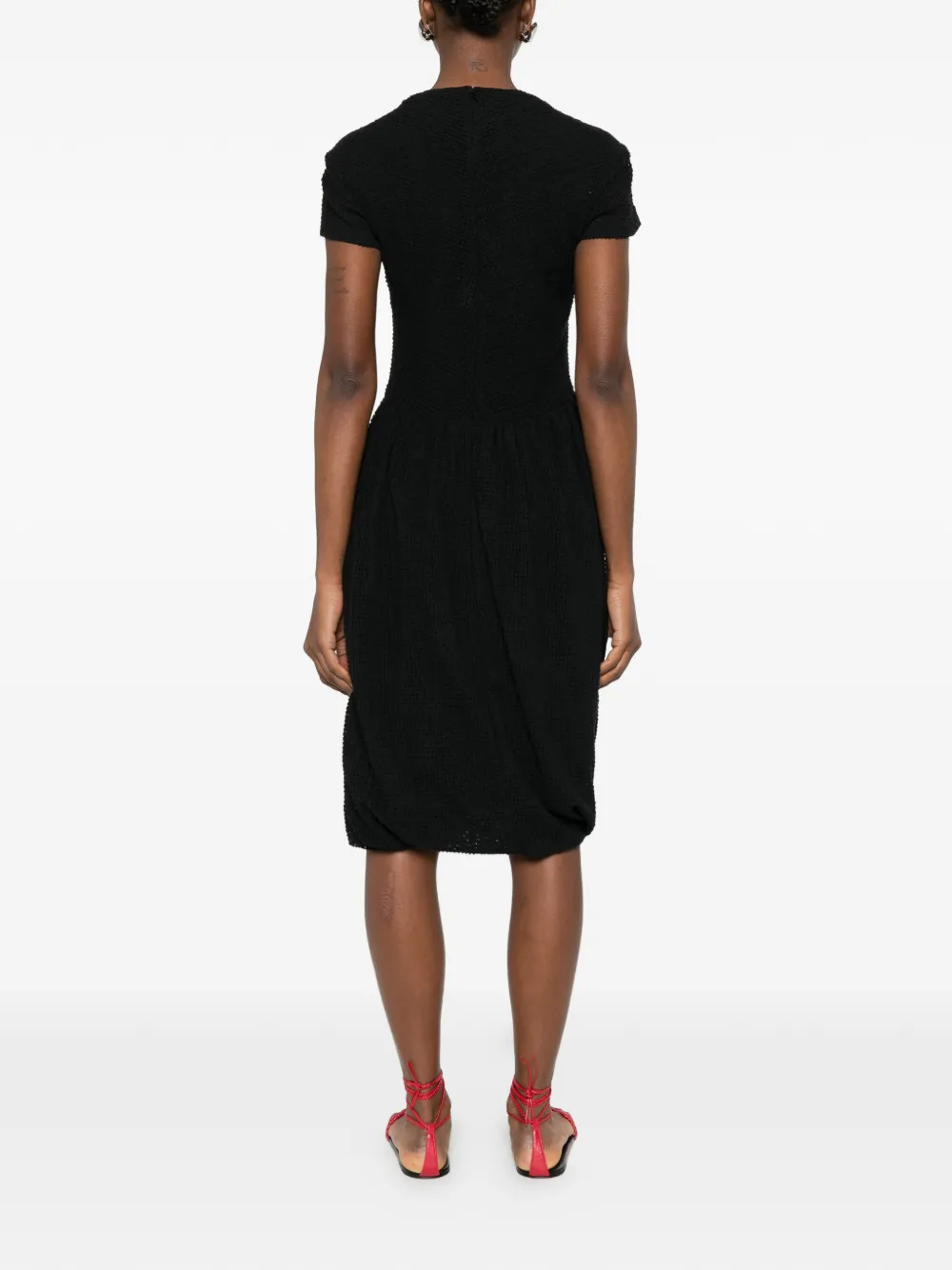 Jil Sander Midi-jurk met textuur Zwart