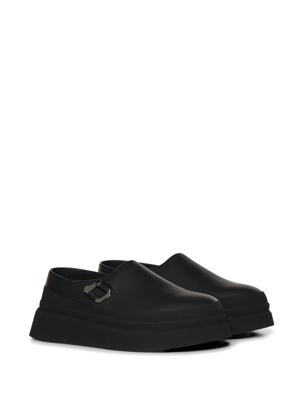 HELIOT EMIL Loafers met logoplakkaat en plateauzool Zwart